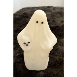 Vintage Halloween Blow Mold  EMPIRE 10" Tabletop White GHOST holding SKULL